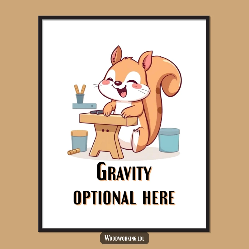 Funny Giggling Squirrel Poster: Decorate with Upside-Down Fun and Hilarious Art Gift