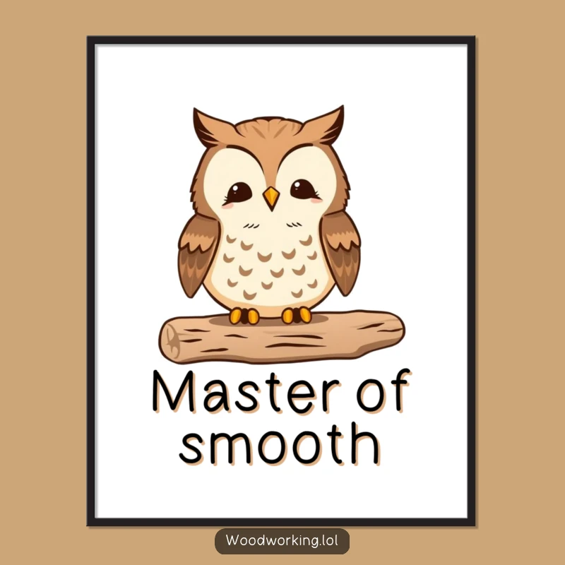 Funny Proud Owl Woodworker Poster - Meticulous Wall Art Gift for Crafters