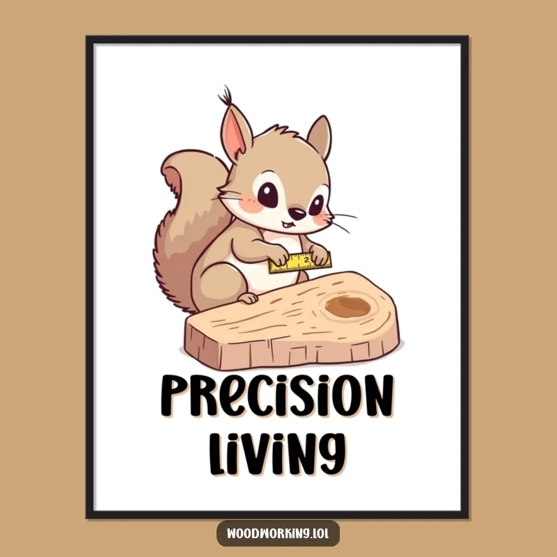 Funny Squirrel Measurer Poster: Precision Art for Your Space!