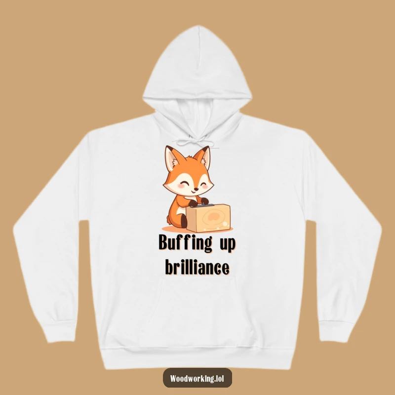 Cozy Funny Fox Sanding Hoodie: Warm & Crafty Woodworking Gift