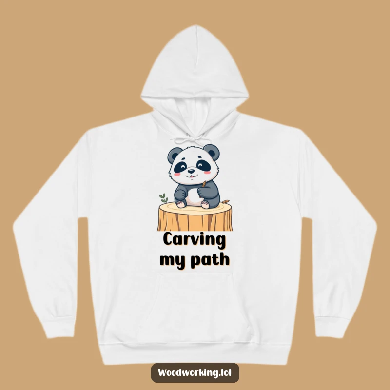 Funny Silly Panda Hoodie - Cozy Woodcarving Artist Humor Gift for Him/Her