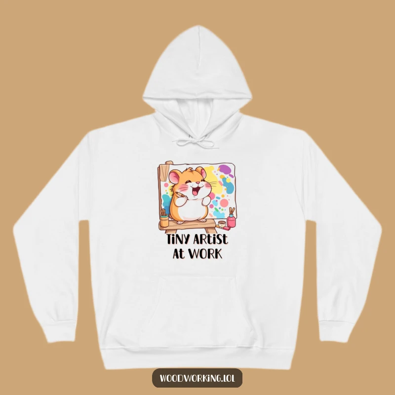 Funny Hamster Artist Hoodie: Cozy Up with a Giggling Mural Painter