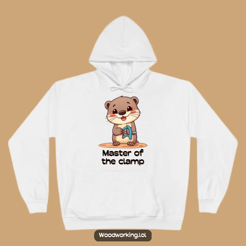 Funny Otter Hoodie: Cozy Warmth with a Cheerful Woodworking Otter