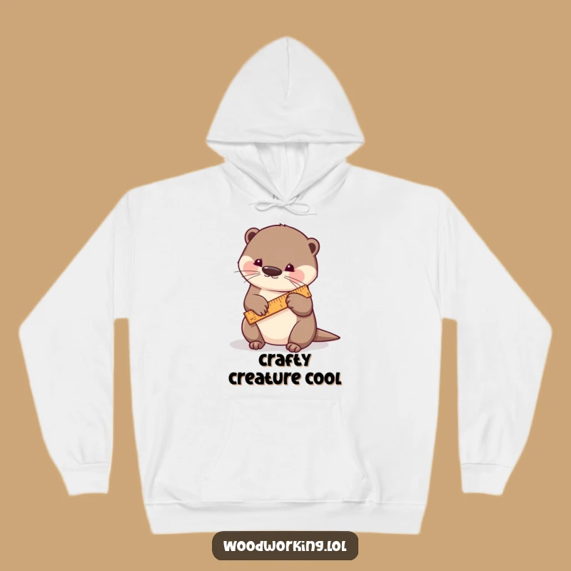 Funny Otter Measuring Hoodie: Cozy Up with Crafty Critters!
