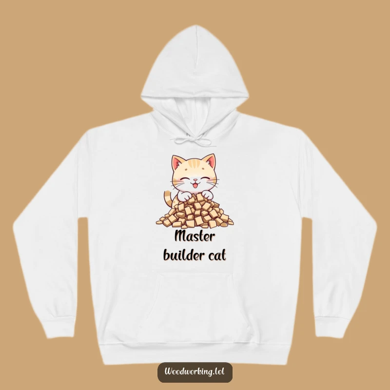 Funny Cat Wood Collector Hoodie: Cozy Up with a Meticulous Piling Cat
