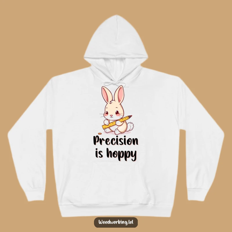 Funny Curious Rabbit Measuring Hoodie: Cozy & Hilarious Gift for Planners