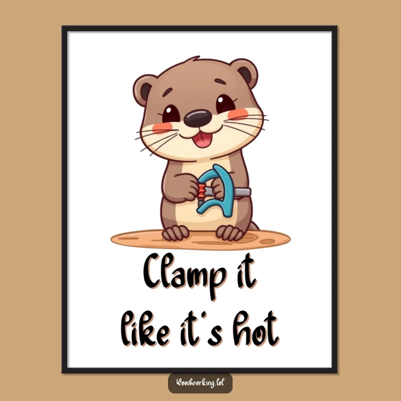Free Printable Wall Art: Funny Otter Carpenter DIY Downloadable Art Decor