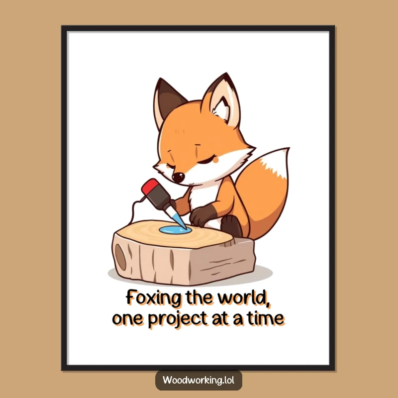 Funny Fox Free Printable Wall Art: DIY Wood Glue Design, Humorous Downloadable Decor