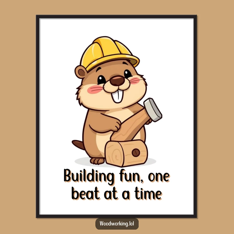 Funny Free Printable Wall Art: Beaver Builder, Downloadable Decor