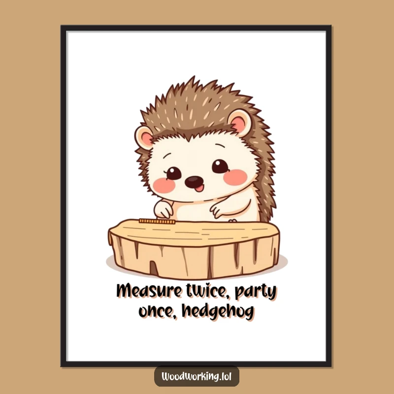 Funny Free Printable Wall Art: Hedgehog Craftsman, Downloadable Whimsical Decor