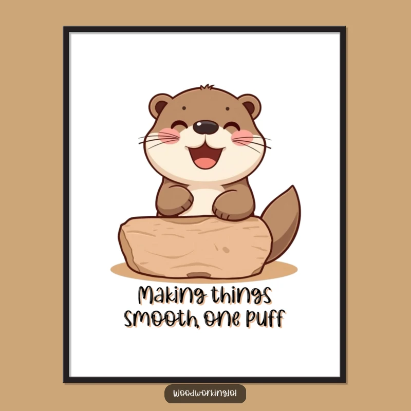 Funny Free Printable Wall Art: Otter's Crafting Joy, Downloadable Art for Makers
