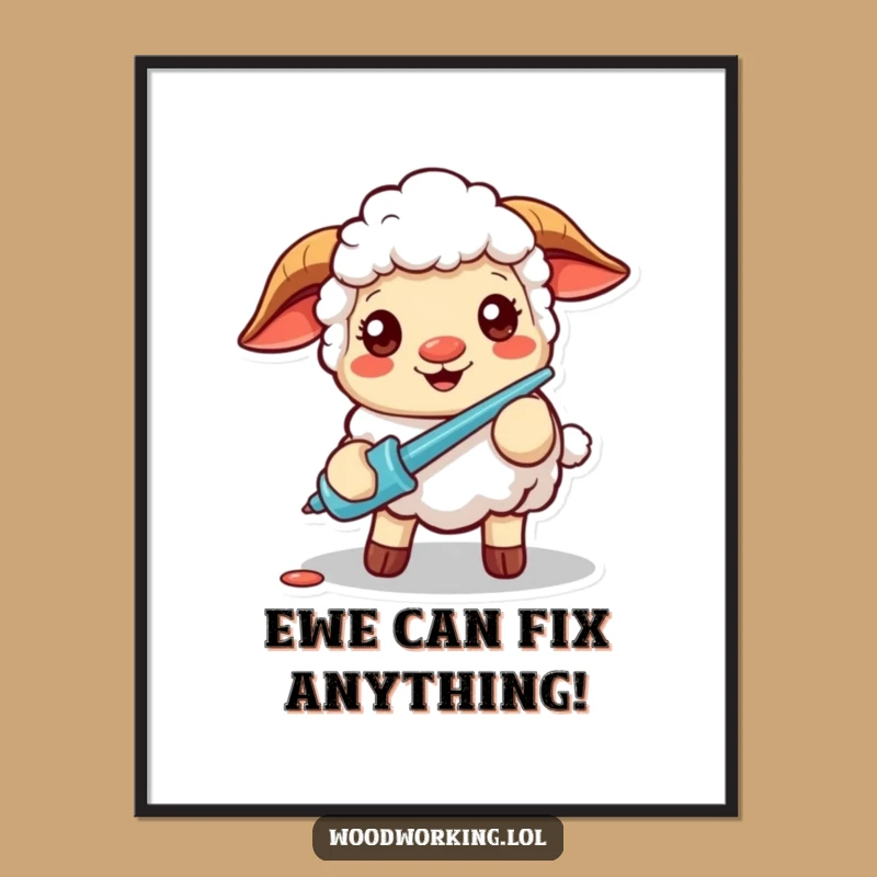 Funny Free Printable Wall Art Sheep Mechanic Decor Downloadable Art DIY Gift