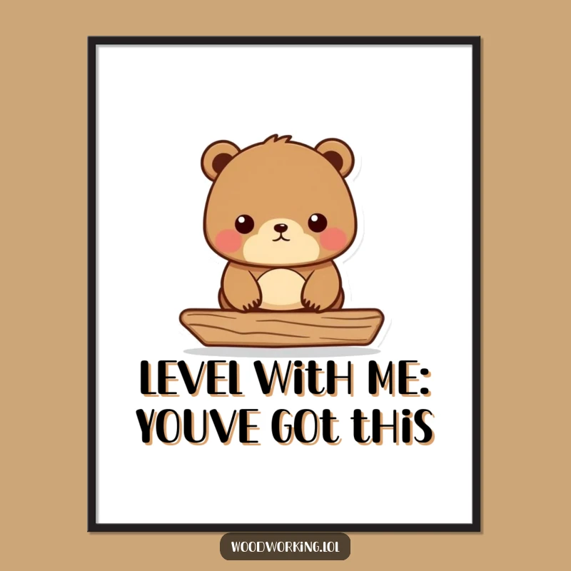 Funny Free Printable Wall Art: Bear Carpenter DIY Downloadable Decor for Home Office