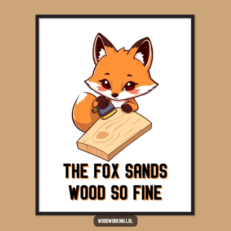 Free Printable Wall Art: Fox's Finishing Touch Funny Downloadable Art Gift