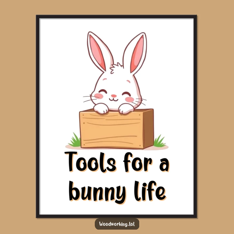 Free Printable Wall Art: Curious Bunny Explorer, Toolbox Fun, Downloadable Art Gift!