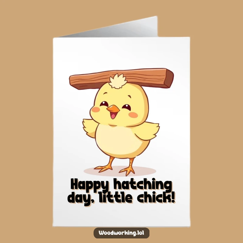 Free Printable Birthday Card: Funny Chick Balancing Act DIY Downloadable Gift