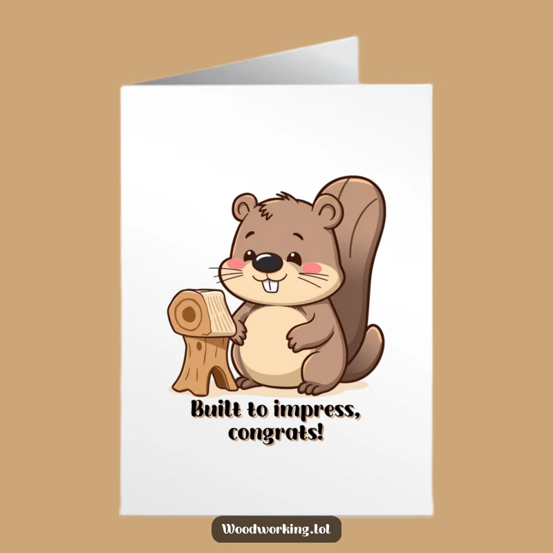 Free Printable Congrats Card: Beaver's Proud Project - Funny Downloadable