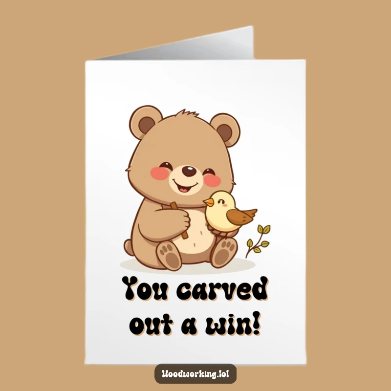 Free Printable Congrats Card: Bear's Masterpiece Creation, Funny Downloadable Gift