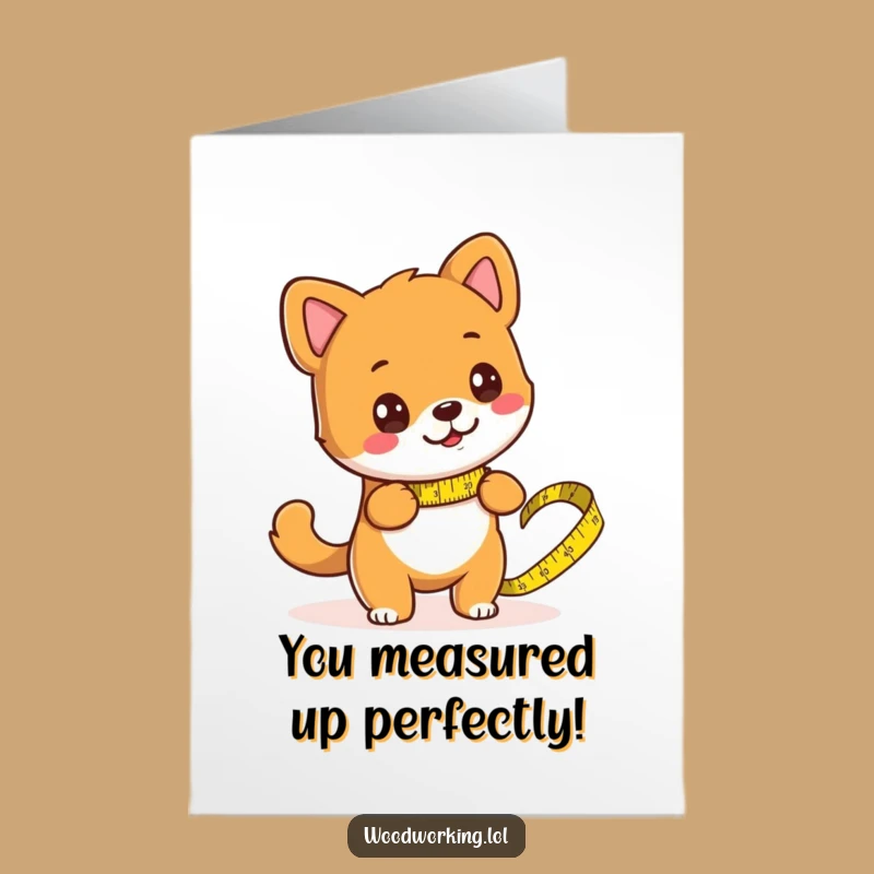 Free Printable Congrats Card: Funny Dog Measuring Success, DIY Downloadable Gift