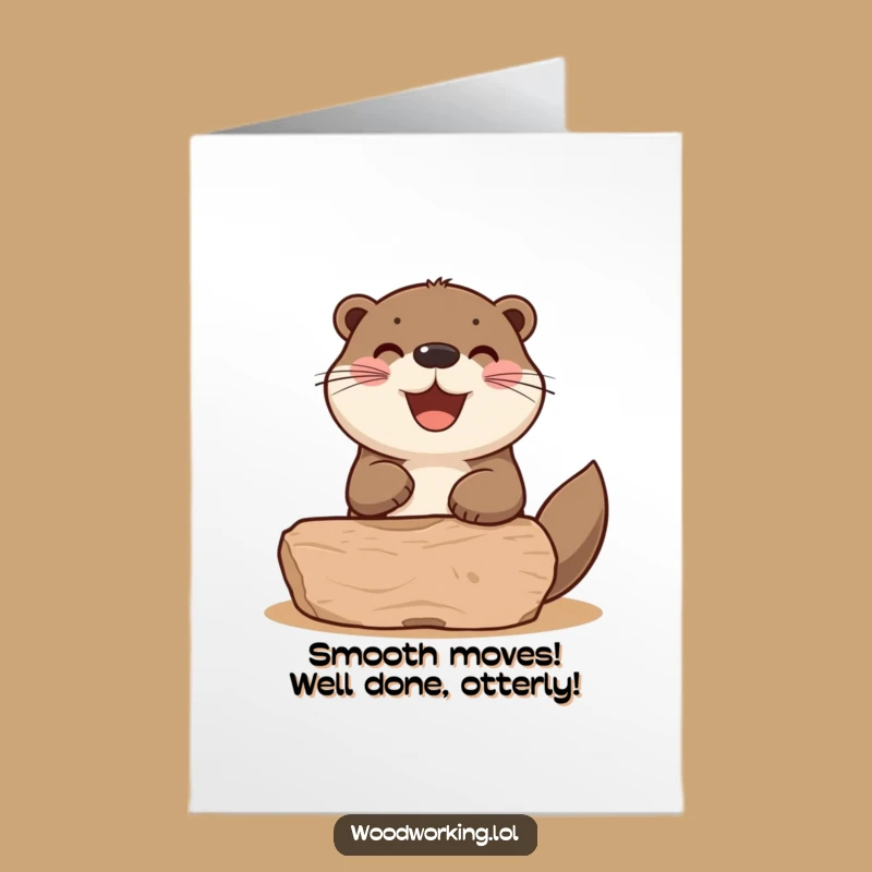 Free Printable Congrats Card: Otter's Smooth Success, Funny Downloadable Gift Idea