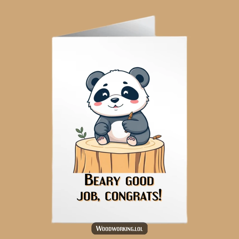 Free Printable Congrats Card: Silly Panda's Artistic Achievement