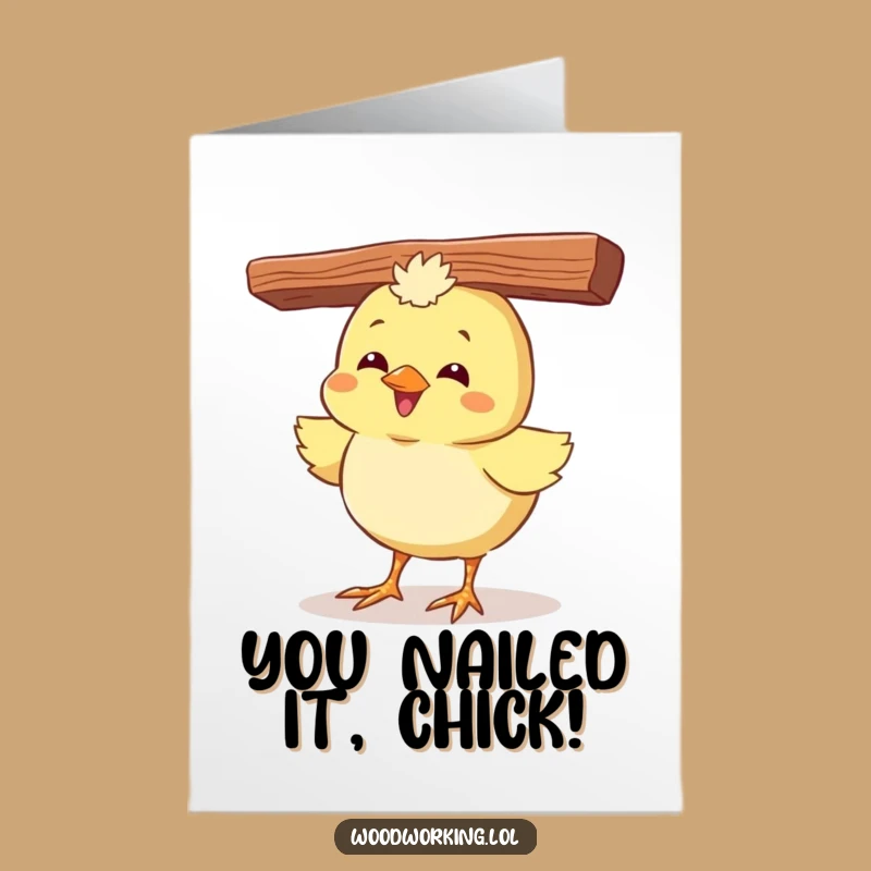 Free Printable Congratulations Card: Chick Balancing Feat DIY Downloadable Gift