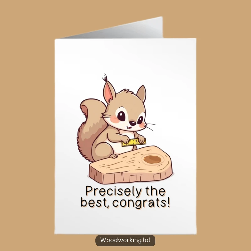 Free Printable Congrats Card: Funny Squirrel Measuring DIY Downloadable Gift