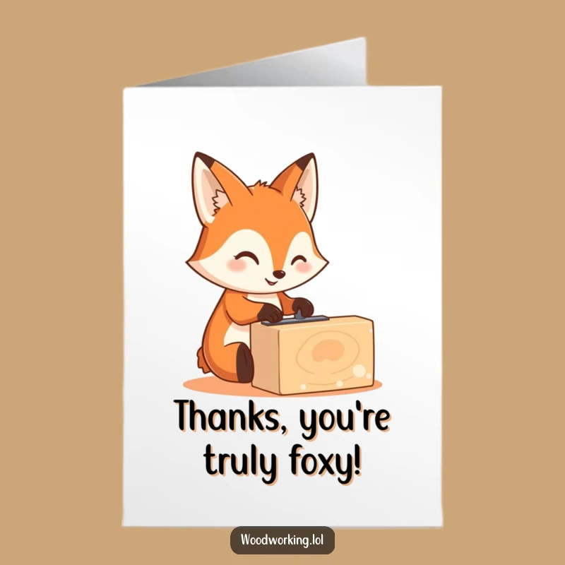 Free Printable Fox Thank You Card: Woodworking Appreciation Downloadable