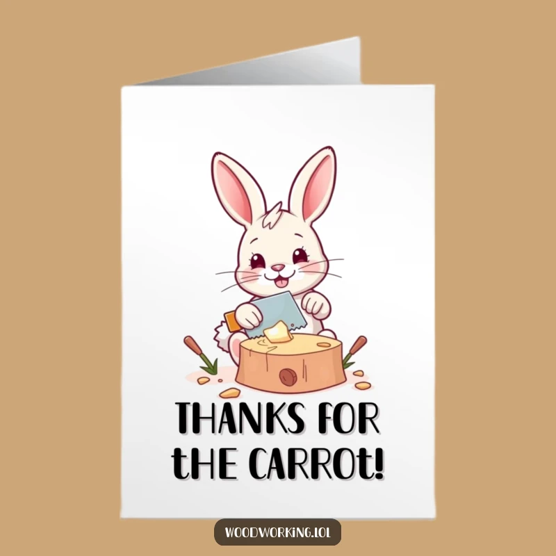 Free Printable Thank You Card: Bunny's Helpful Hand Funny Downloadable Gift