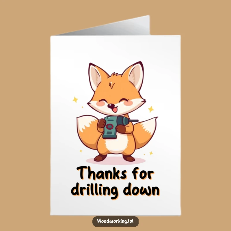 Free Printable Thank You Card: Fox Power Up, Funny Downloadable Appreciation Gift