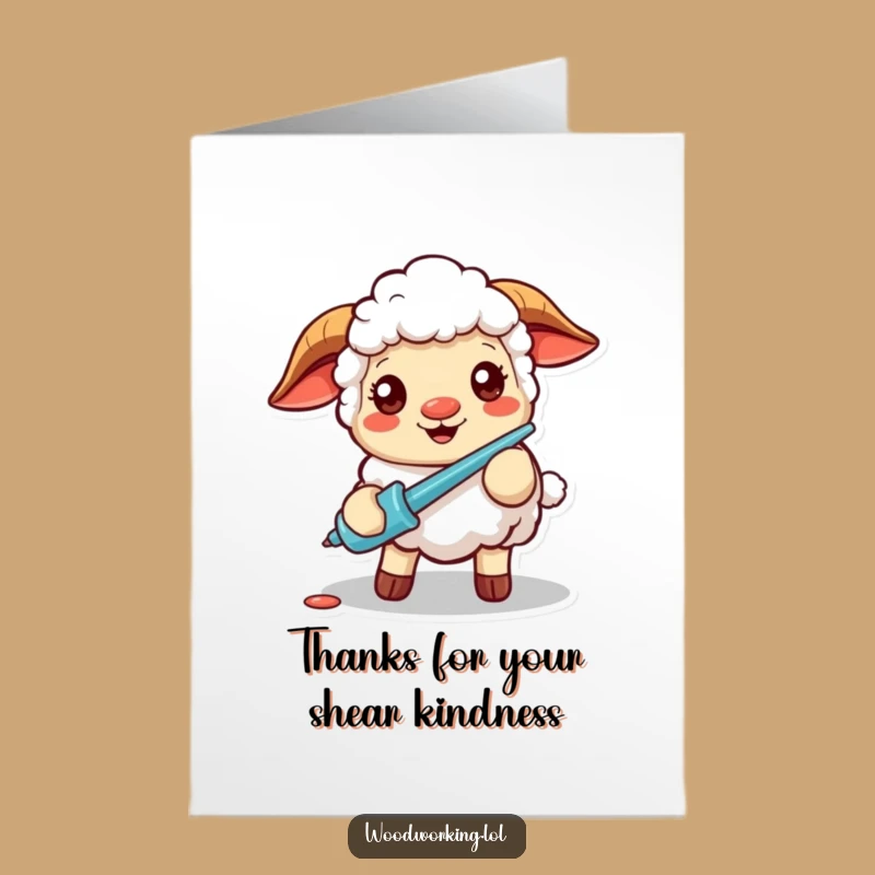 Free Printable Thank You Card Funny Sheep Mechanic DIY Gift Funny Download