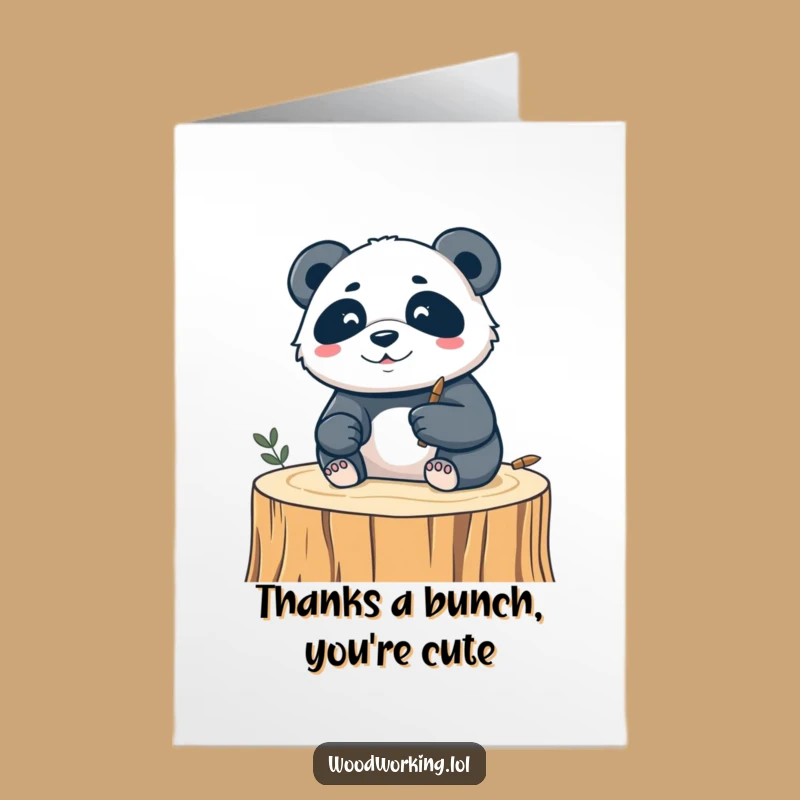 Free Printable Thank You Card: Silly Panda's Grateful Carving