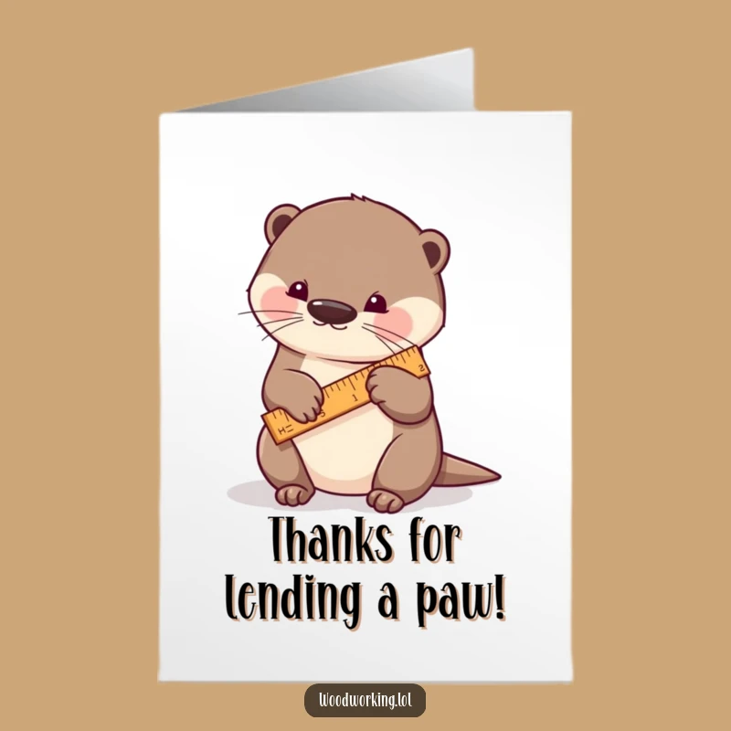 Free Printable Thank You Card: Otter Measures Gratitude, Funny Downloadable Gift