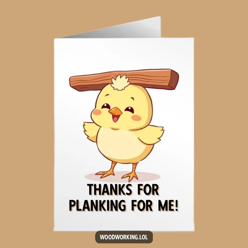 Free Printable Thank You Card: Chick Balancing Gratitude DIY Downloadable Gift