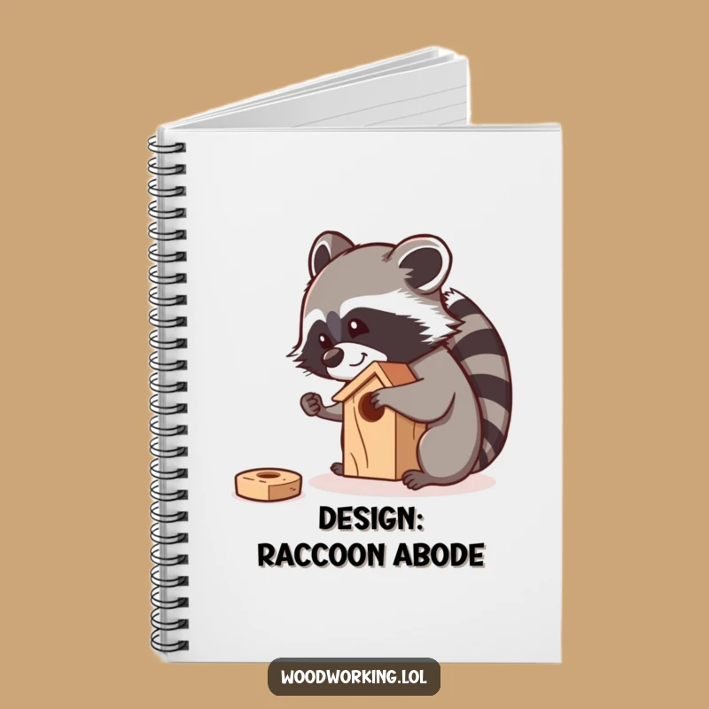 Funny Raccoon Sanding Birdhouse Notebook: Curious Carpenter Journal for Ideas