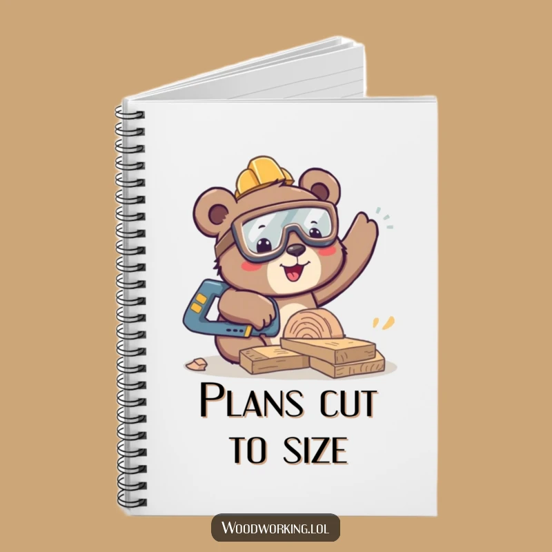 Funny Bear Sawing Notebook: Jot Down Ideas with Happy Woodworking Style