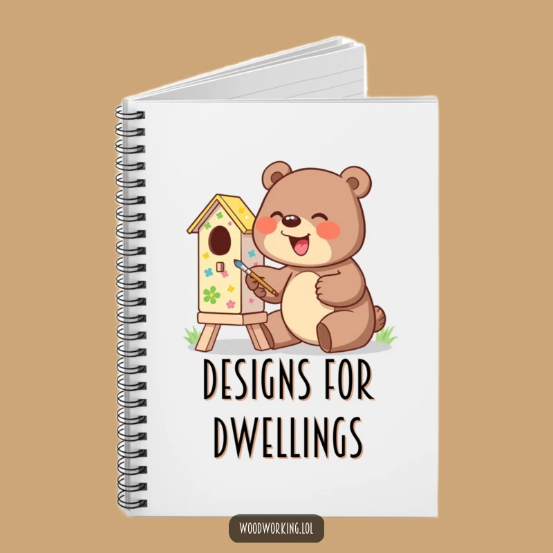 Funny Giggling Bear Birdhouse Notebook - Capture Your Colorful Ideas