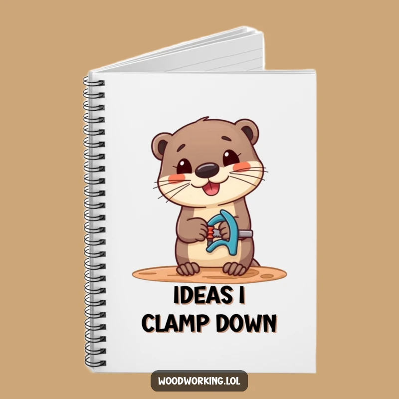 Funny Otter Notebook: Cheerful Woodworker Otter for Your Ideas