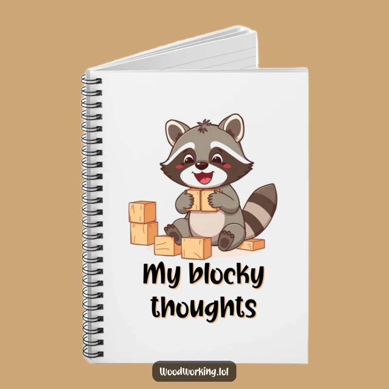 Funny Raccoon Blocks Notebook: Jot down ideas with a playful builder's funny gift.