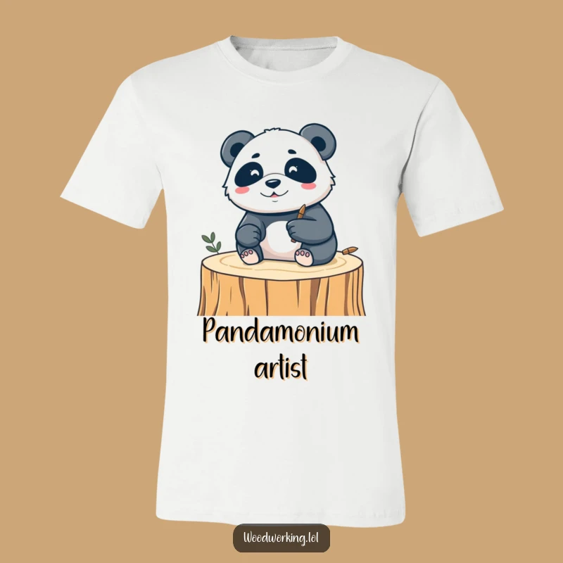 Funny Silly Panda Carving T-Shirt - Hilarious Woodworking Artist Humor Gift
