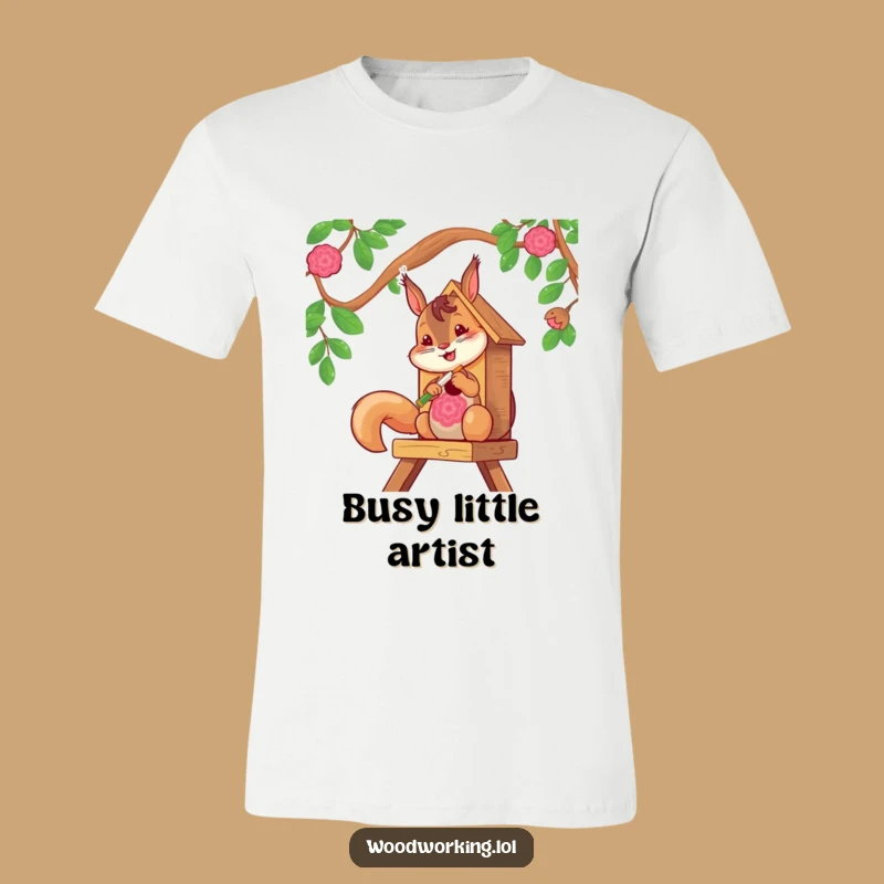 Funny Squirrel Painter T-Shirt - Vibrant & Cheerful Art Gift!