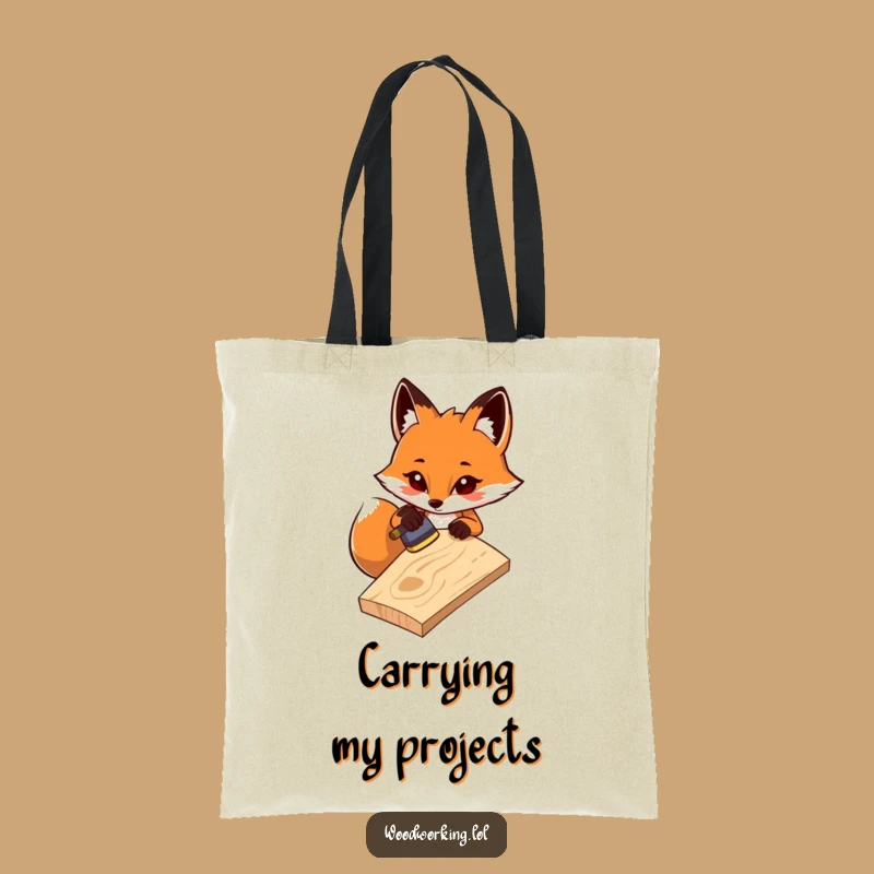 Funny Fox Woodworker Tote Bag: Carry Your Tools and Focus, Perfect Gift