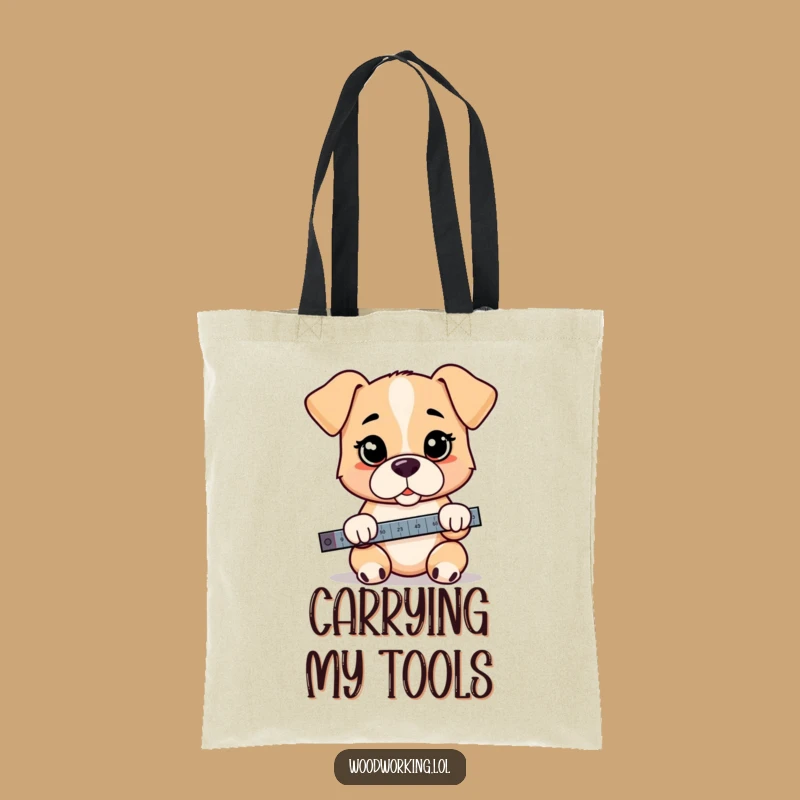 Funny Puppy Level Tote Bag - Serious Cartoon Carry-All Gift!