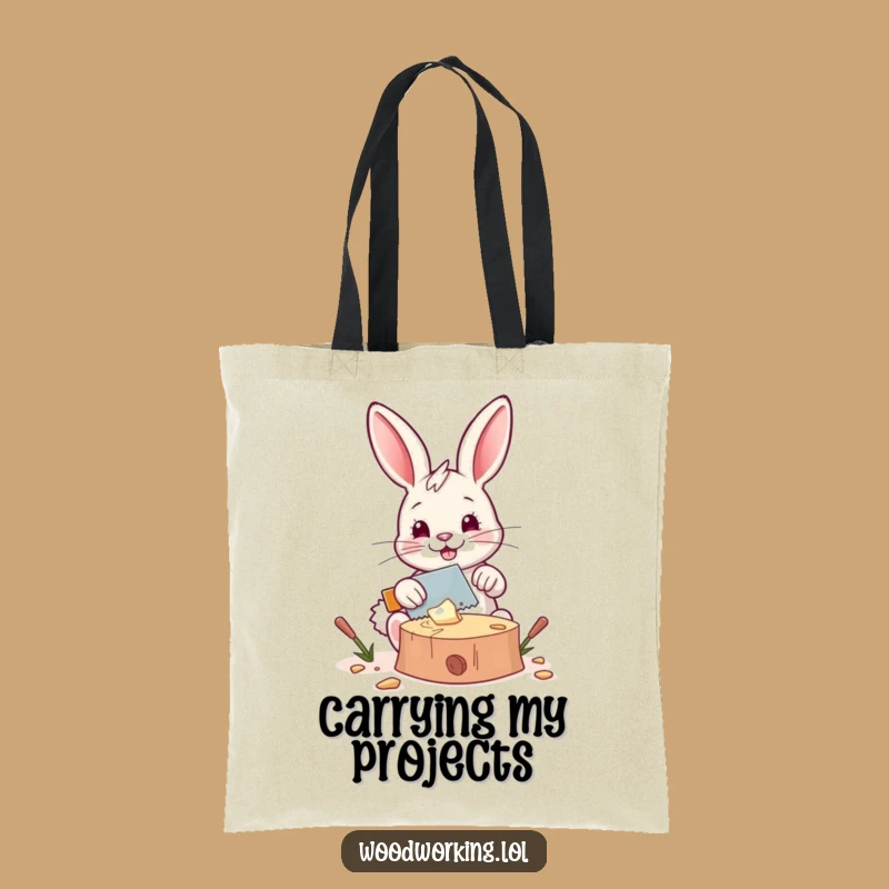 Funny Bunny Carpenter Tote Bag: Carry Your Tools and Humor, Perfect Gift
