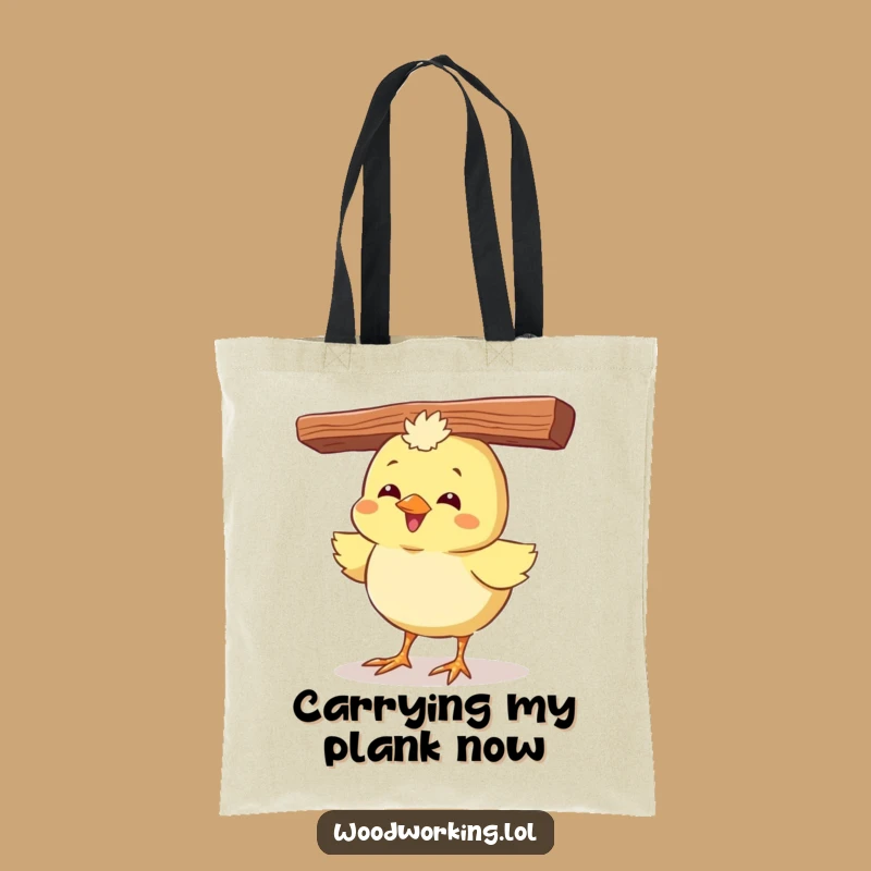 Funny Chick Tote Bag: Giggling Bird Balances for Stylish Carrying