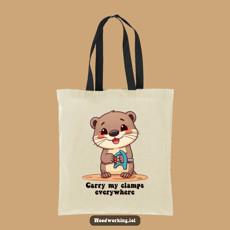 Funny Otter Tote Bag: Cheerful Woodworker Otter for Stylish Shopping
