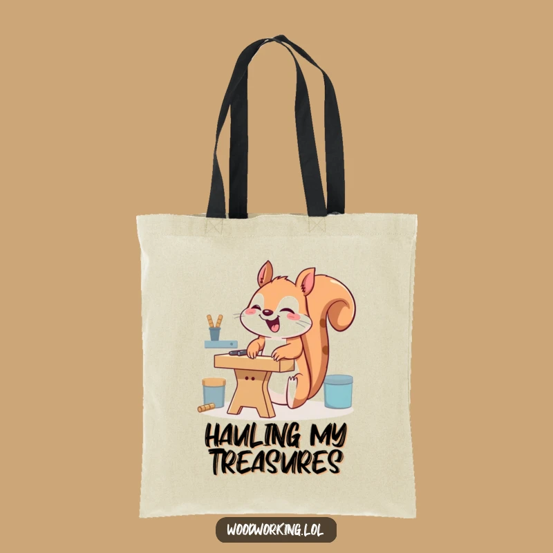Funny Giggling Squirrel Tote Bag: Carry Your Projects with this Hilarious Gift